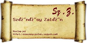 Szénásy Zalán névjegykártya