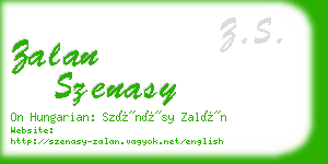 zalan szenasy business card